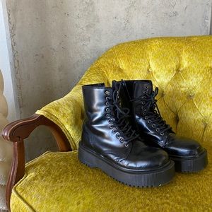 Jeffrey Campbell Sopas Lugged Platform Leather Combat Boot